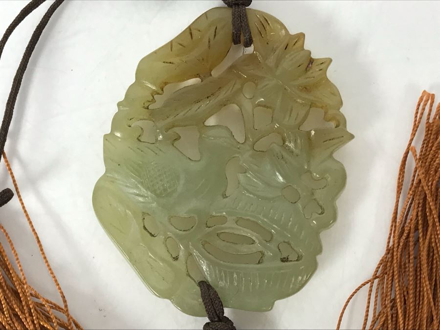 Vintage Carved Jade Pendant