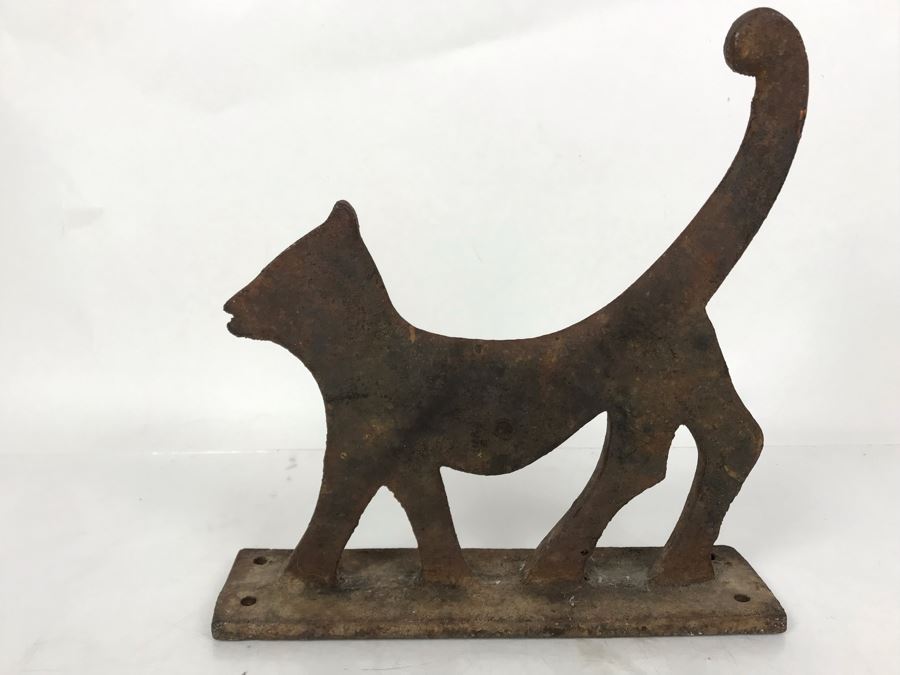 Vintage Cast Iron Cat Boot Scraper Doorstop 10W X 2.5D X 10.5H [Photo 7]