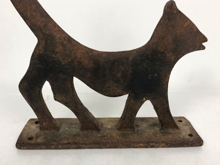 Vintage Cast Iron Cat Boot Scraper Doorstop 10W X 2.5D X 10.5H [Photo 3]