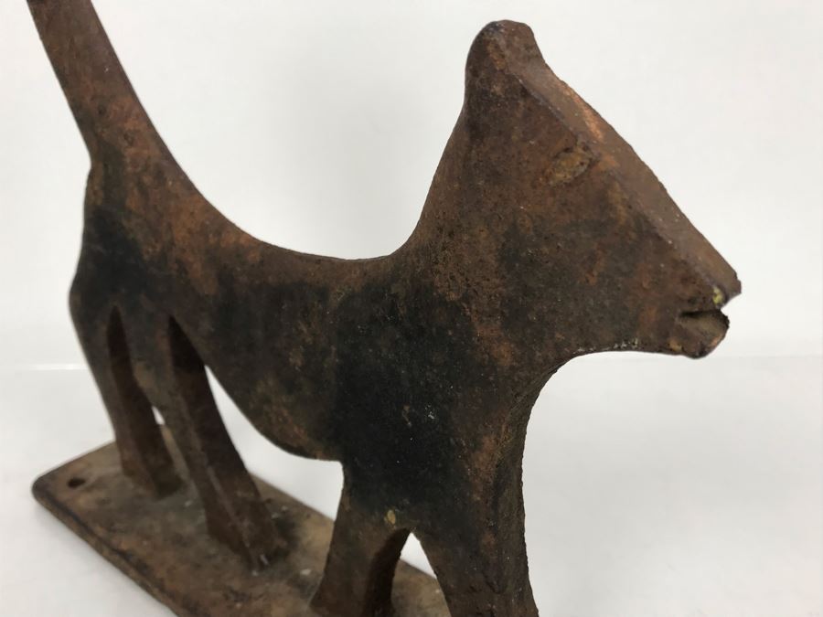 Vintage Cast Iron Cat Boot Scraper Doorstop 10W X 2.5D X 10.5H [Photo 5]