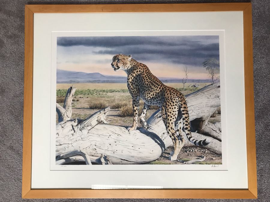 JUST ADDED - Hand Signed Mylar Lithograph Titled 'Cheetah Domain' By Al Agnew 18 X 23 [Photo 1]
