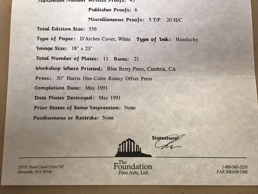 Hand Signed Mylar Lithograph Titled 'Cheetah Domain' By Al Agnew 18 X 23 [Photo 13]