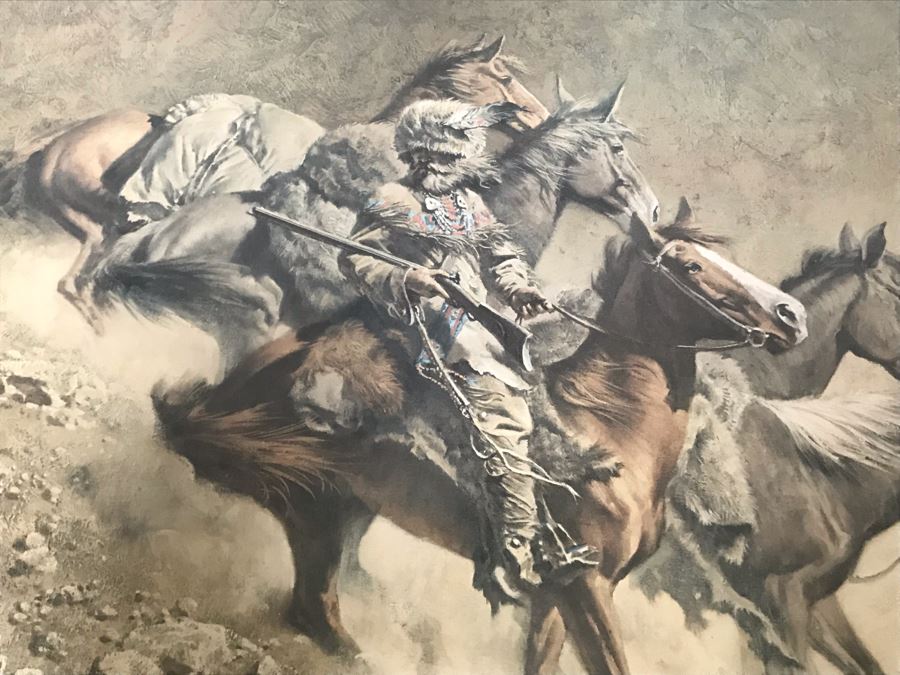 Frank McCarthy (1924-2002) Limited Edition Print Titled 'The Loner' Hand Signed 22.5 X 17.5 No. 478 Of 1000 [Photo 5]