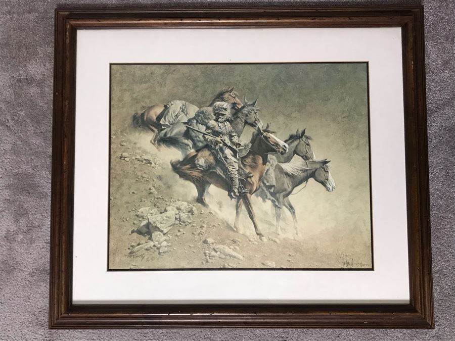 Frank McCarthy (1924-2002) Limited Edition Print Titled 'The Loner' Hand Signed 22.5 X 17.5 No. 478 Of 1000