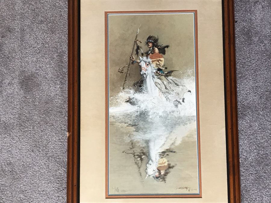 Frank McCarthy (1924-2002) Limited Edition Print Titled 'Charging The Challenger' Hand Signed 9 X 19 No. 242 Of 1000 [Photo 4]