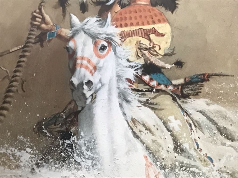 Frank McCarthy (1924-2002) Limited Edition Print Titled 'Charging The Challenger' Hand Signed 9 X 19 No. 242 Of 1000 [Photo 8]