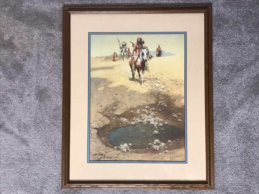 JUST ADDED - Frank McCarthy (1924-2002) Limited Edition Print Titled 'Comanche War Trail' Hand Signed 14 X 19 No. 616 Of 1000 [Photo 1]