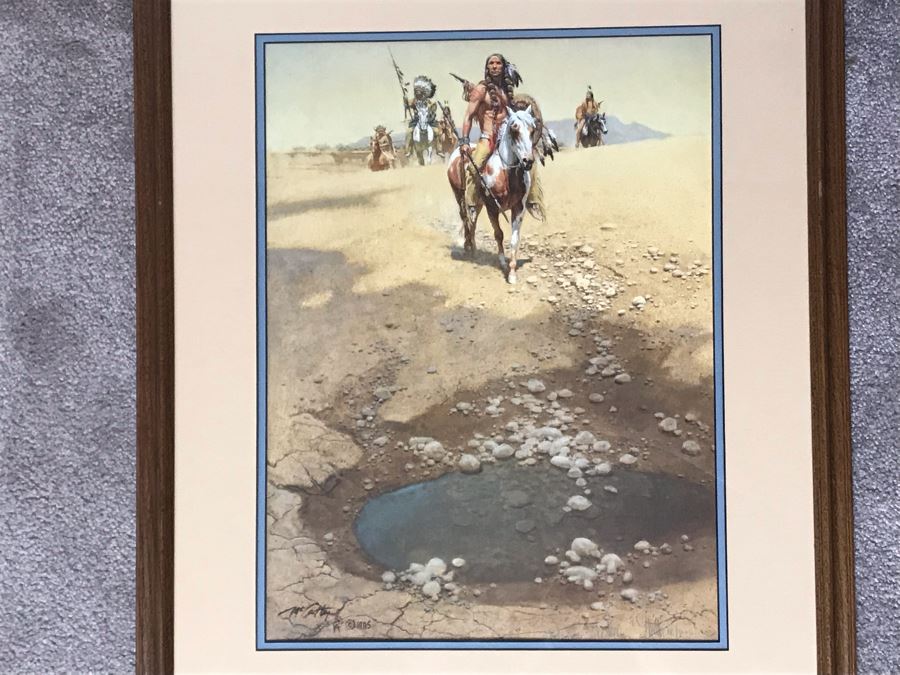 Frank McCarthy (1924-2002) Limited Edition Print Titled 'Comanche War Trail' Hand Signed 14 X 19 No. 616 Of 1000 [Photo 3]