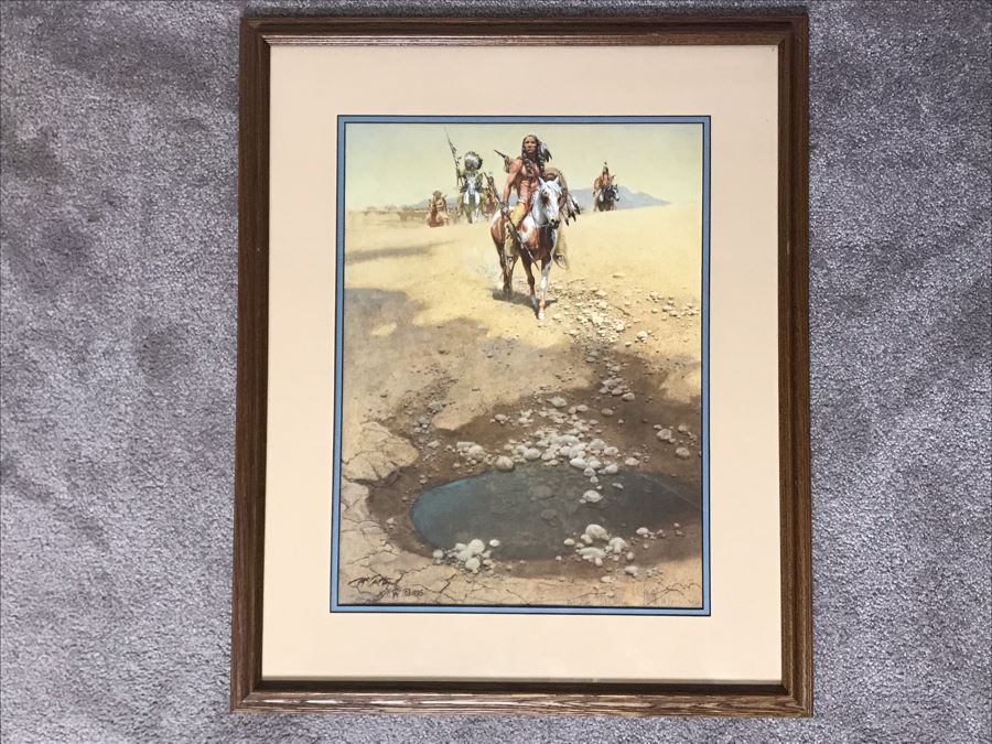 Frank McCarthy (1924-2002) Limited Edition Print Titled 'Comanche War Trail' Hand Signed 14 X 19 No. 616 Of 1000 [Photo 2]
