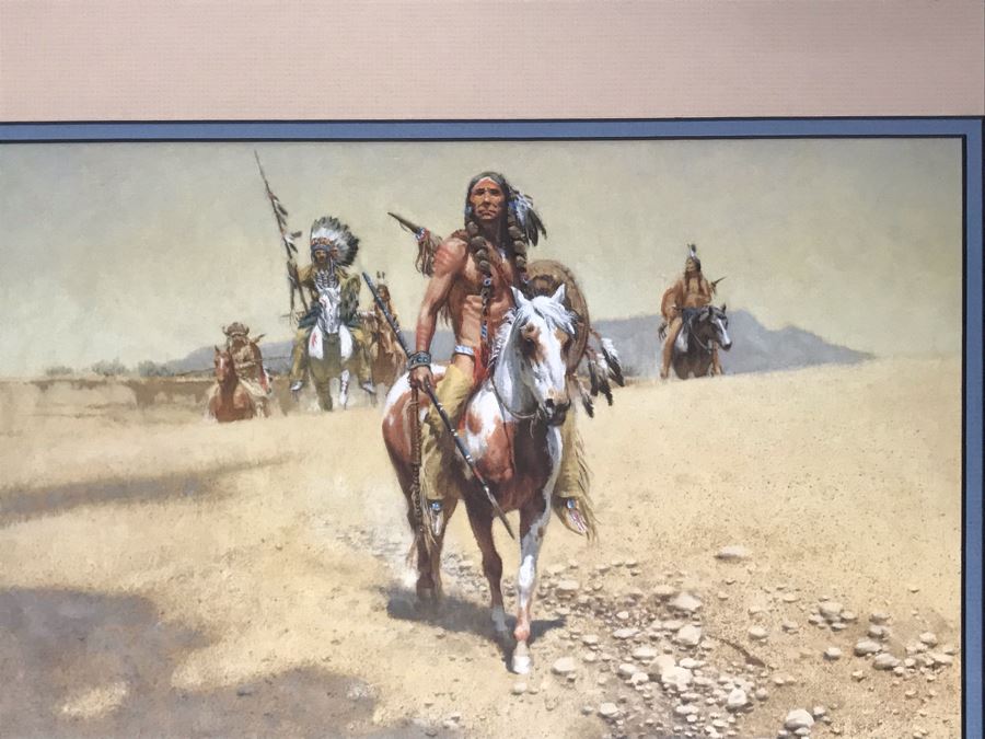 Frank McCarthy (1924-2002) Limited Edition Print Titled 'Comanche War Trail' Hand Signed 14 X 19 No. 616 Of 1000 [Photo 4]