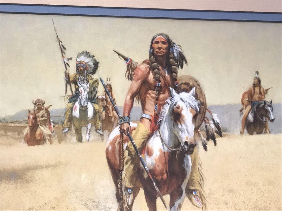 Frank McCarthy (1924-2002) Limited Edition Print Titled 'Comanche War Trail' Hand Signed 14 X 19 No. 616 Of 1000 [Photo 6]