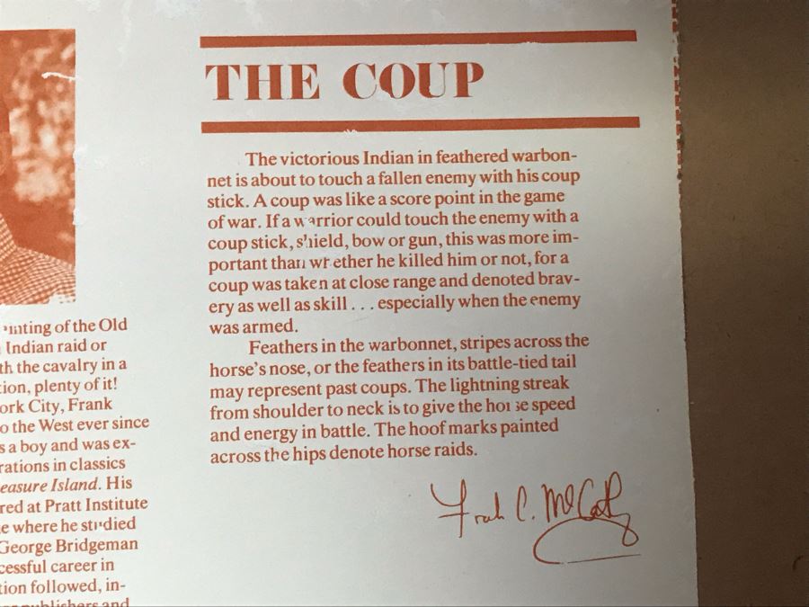 JUST ADDED - Frank McCarthy (1924-2002) Limited Edition Print Titled 'The Coup' Hand Signed 21.5 X 16 No. 720 Of 1000 [Photo 14]