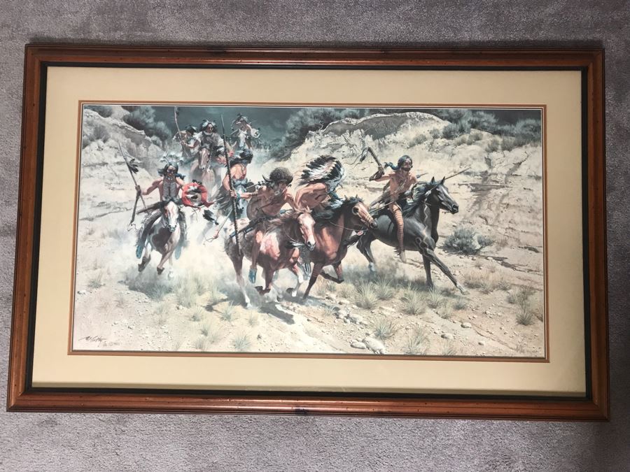 JUST ADDED - Frank McCarthy (1924-2002) Limited Edition Print Titled 'The Decoys' Hand Signed 39.5 X 21.5 No. 32 Of 450 [Photo 1]