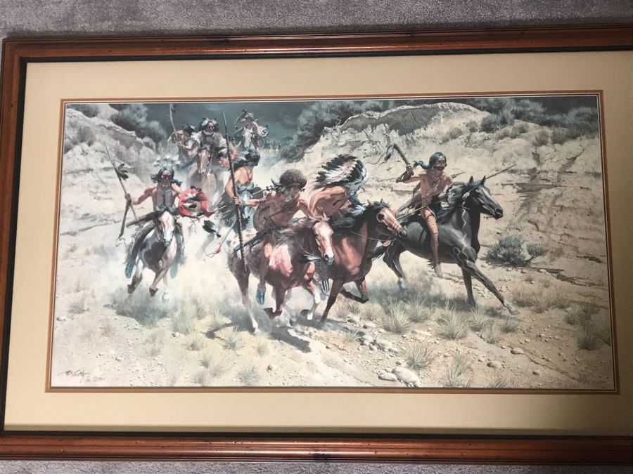 Frank McCarthy (1924-2002) Limited Edition Print Titled 'The Decoys' Hand Signed 39.5 X 21.5 No. 32 Of 450 [Photo 3]