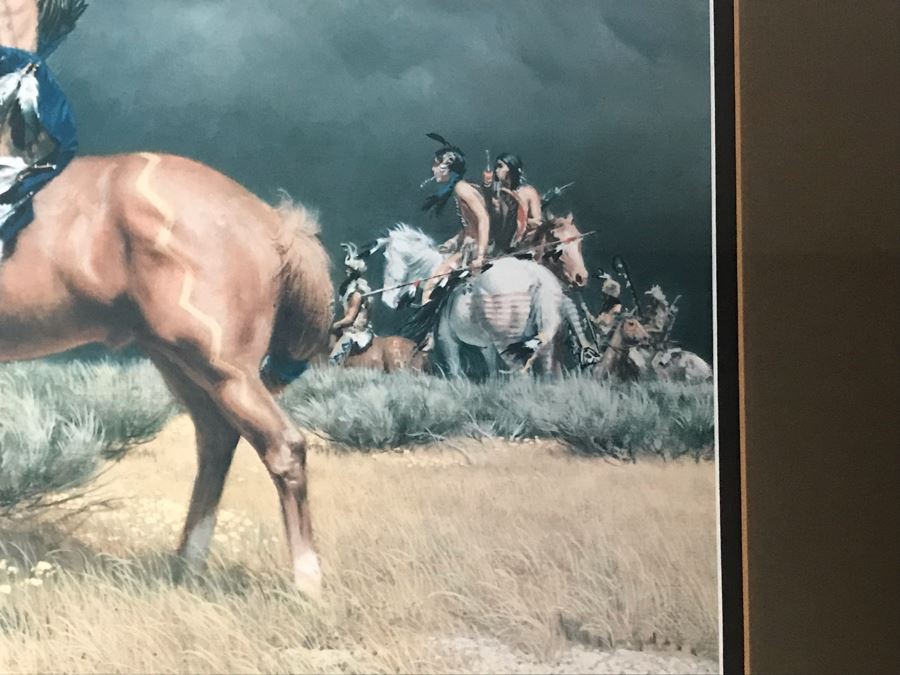 Frank McCarthy (1924-2002) Limited Edition Print Titled 'Watching The Wagons' Hand Signed 27.5 X 17 No. 242 Of 1400 [Photo 5]