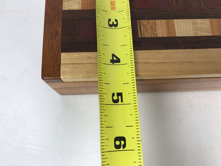 Handmade Wooden Box Signed Underneath By Artist 8W X 4.5D X 2H [Photo 11]