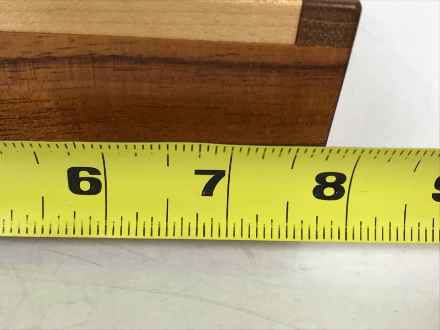 Handmade Wooden Box Signed Underneath By Artist 8W X 4.5D X 2H [Photo 9]