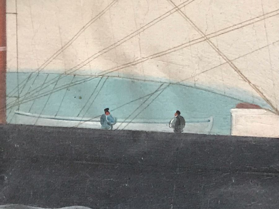 JUST ADDED - Vintage Original British Sailing Ship 'Waterlily' Painting 22 X 16 [Photo 17]