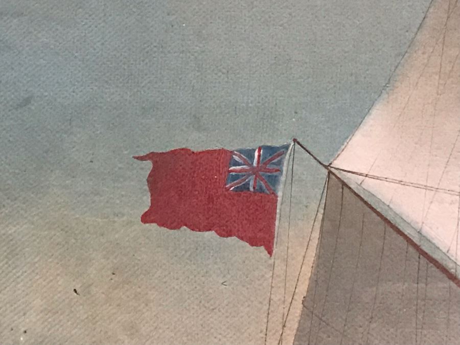 JUST ADDED - Vintage Original British Sailing Ship 'Waterlily' Painting 22 X 16 [Photo 19]