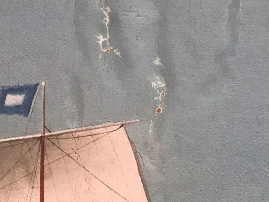 JUST ADDED - Vintage Original British Sailing Ship 'Waterlily' Painting 22 X 16 [Photo 16]