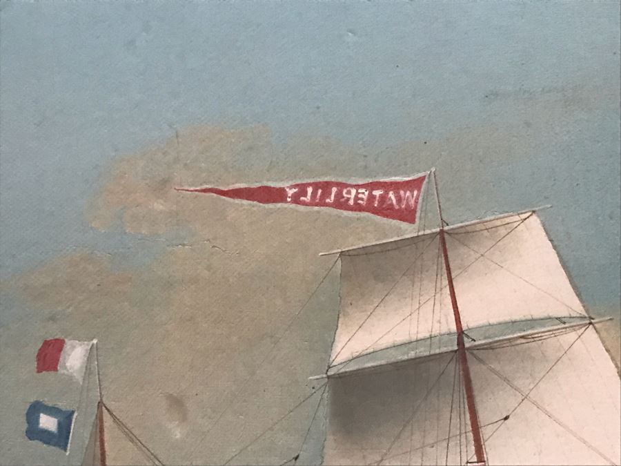 JUST ADDED - Vintage Original British Sailing Ship 'Waterlily' Painting 22 X 16 [Photo 10]