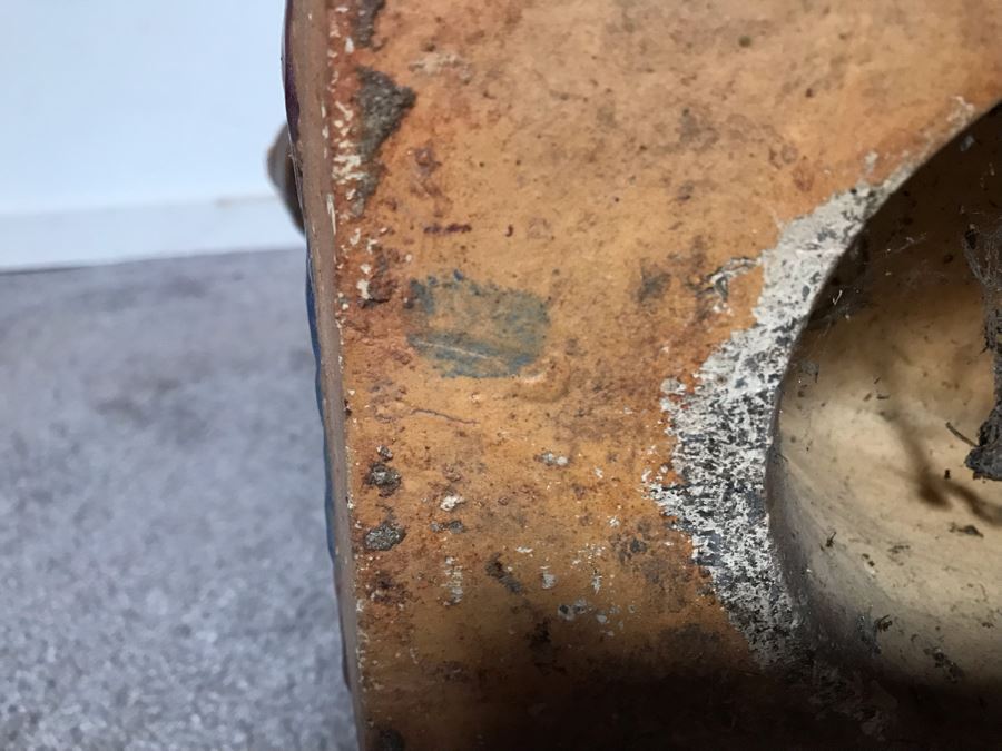 JUST ADDED - Vintage Outdoor Glazed Elephant Garden Stool 21W X 11D X 23H [Photo 11]