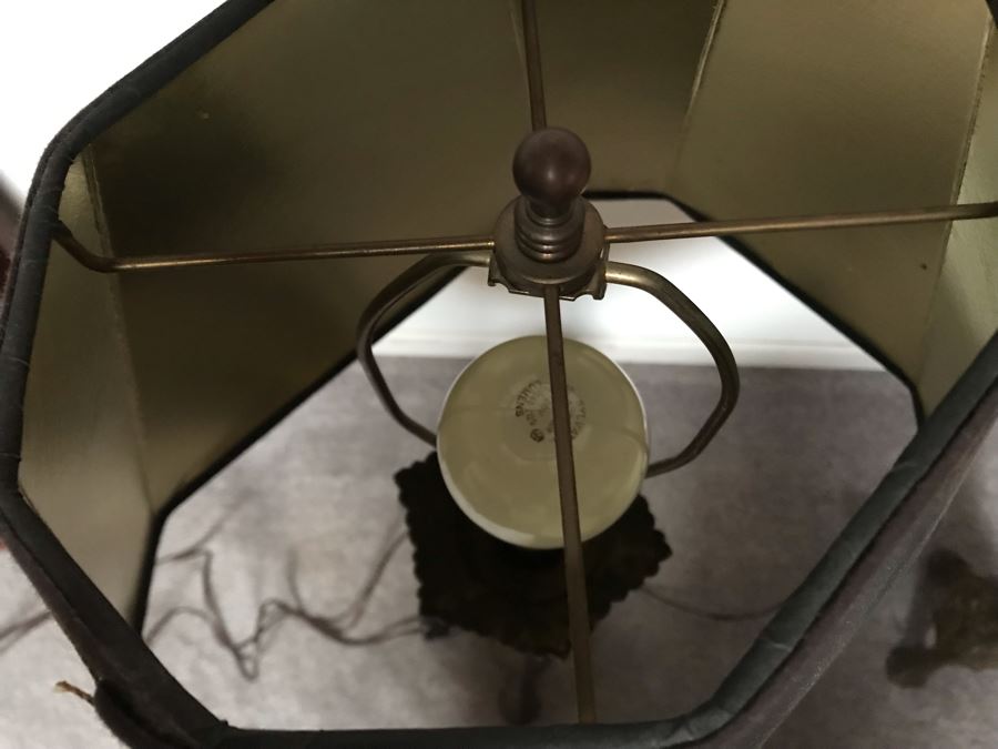 JUST ADDED - Pair Of Vintage Brass Catholic Electrified Candle Holders Table Lamps 32H - One Needs Rewiring [Photo 10]