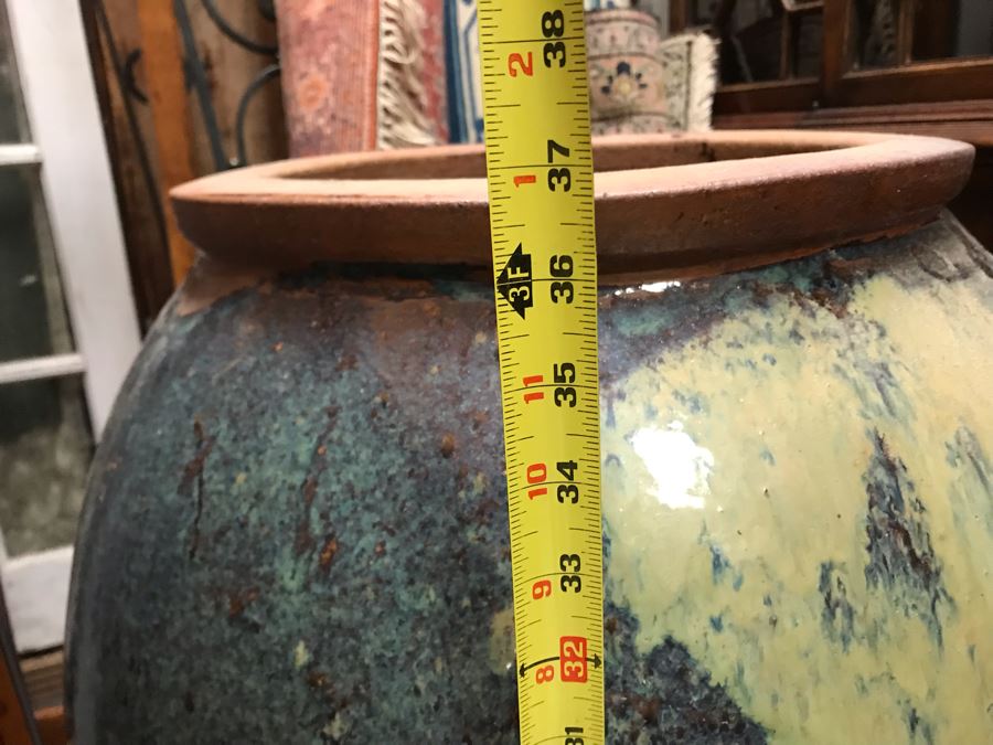 JUST ADDED - Large Glazed Outdoor Pottery Pot Planter 36H X 24W [Photo 5]
