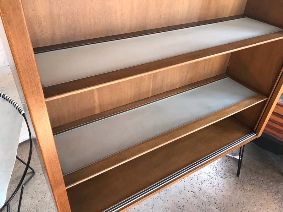 Vintage 1956 Mid-Century Modern Bookcase With Metal Hairpin Legs By Drexel 48W X 16D X 56H [Photo 8]