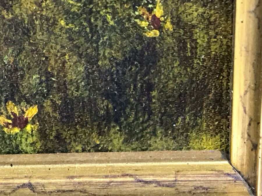 JUST ADDED - Original Plein Air Oil Painting Titled 'Evening Glow' 1st Place Juried 1990 Calico, CA Unsigned In Stunning Gilded Frame Purchased From Mike Cluff Fine Art 20 X 16 [Photo 13]