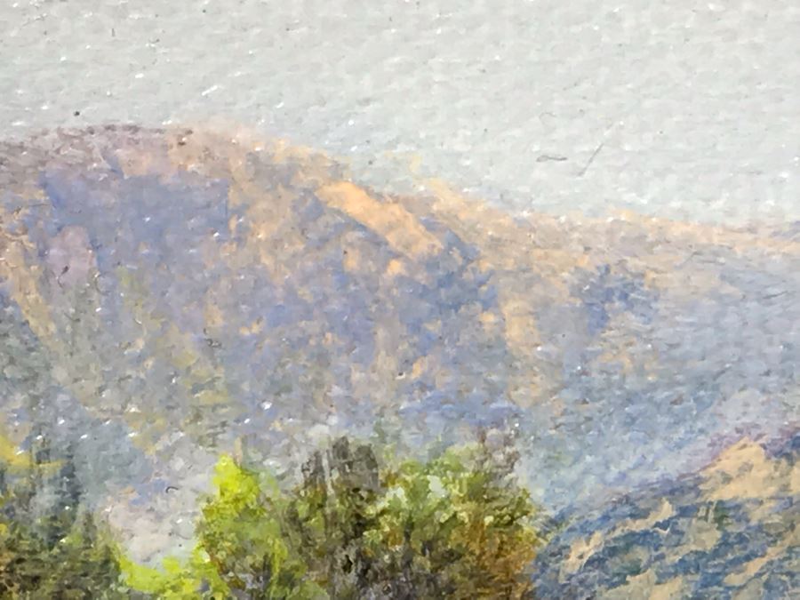 JUST ADDED - Original Plein Air Oil Painting Titled 'Evening Glow' 1st Place Juried 1990 Calico, CA Unsigned In Stunning Gilded Frame Purchased From Mike Cluff Fine Art 20 X 16 [Photo 10]