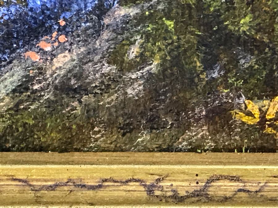 JUST ADDED - Original Plein Air Oil Painting Titled 'Evening Glow' 1st Place Juried 1990 Calico, CA Unsigned In Stunning Gilded Frame Purchased From Mike Cluff Fine Art 20 X 16 [Photo 12]