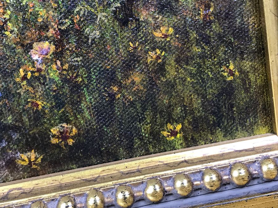 JUST ADDED - Original Plein Air Oil Painting Titled 'Evening Glow' 1st Place Juried 1990 Calico, CA Unsigned In Stunning Gilded Frame Purchased From Mike Cluff Fine Art 20 X 16 [Photo 14]