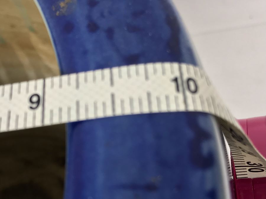 JUST ADDED - Vintage Signed Blue And White Landscape Motif Pot 10W X 9H [Photo 11]