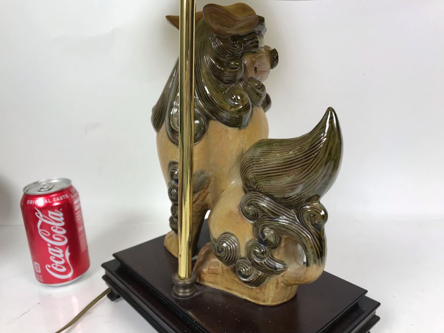 JUST ADDED - Vintage Foo Dog Ceramic Lamp 26H [Photo 2]