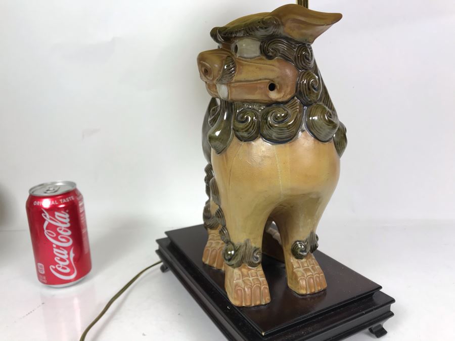 JUST ADDED - Vintage Foo Dog Ceramic Lamp 26H [Photo 7]