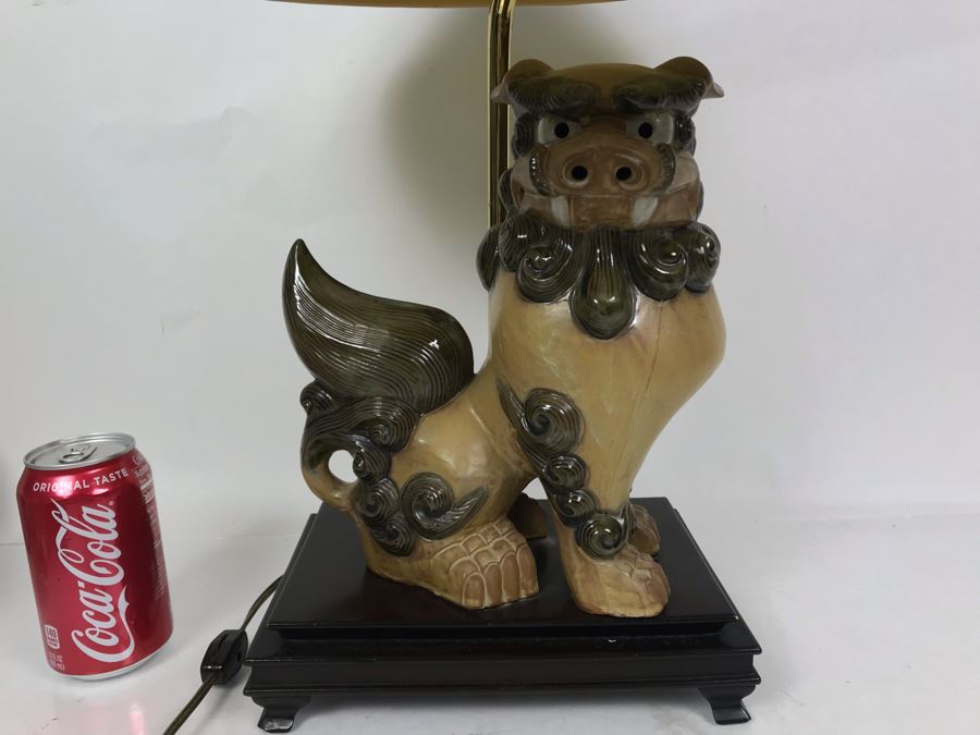 JUST ADDED - Vintage Foo Dog Ceramic Lamp 26H [Photo 6]