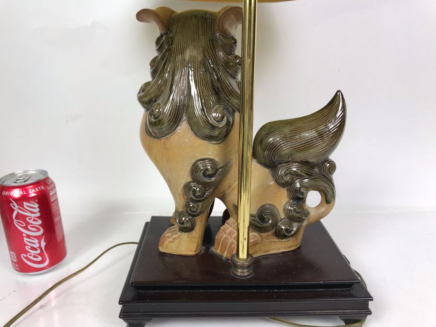 JUST ADDED - Vintage Foo Dog Ceramic Lamp 26H [Photo 8]