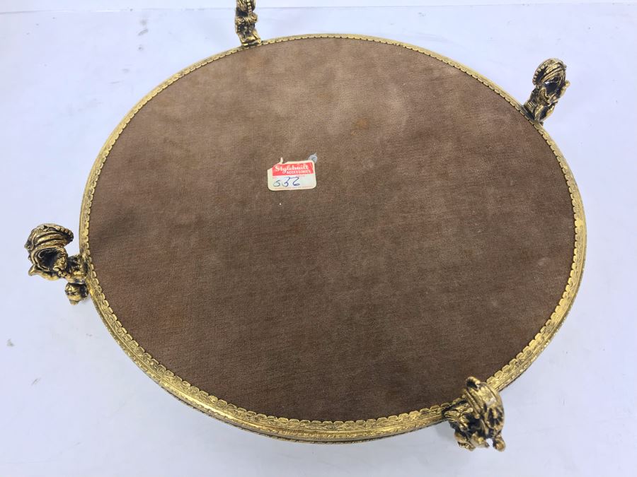 Vintage Stylebuilt Accessories Cherub Footed Vanity Mirror Tray 11R [Photo 6]