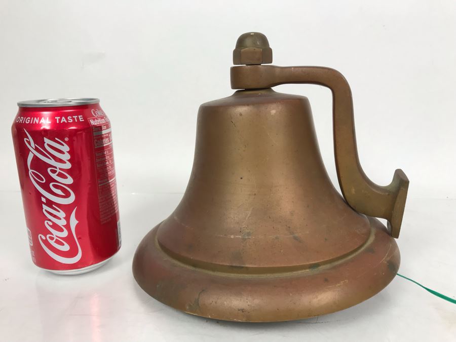 Heavy Copper Brass Hanging Wall Bell 8W X 7.5H [Photo 1]