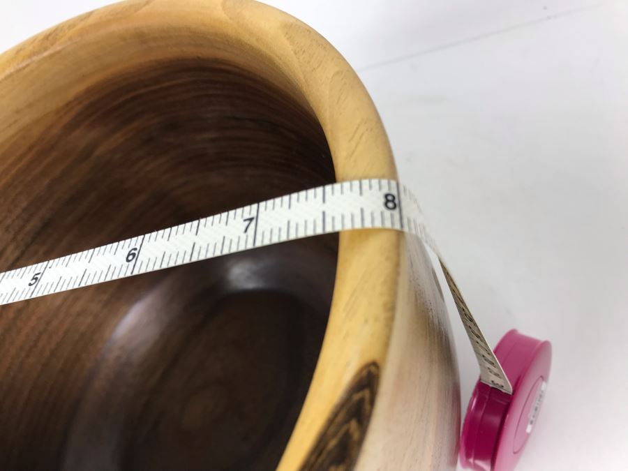Signed Turned Walnut Bowl 8R X 6H  [Photo 6]