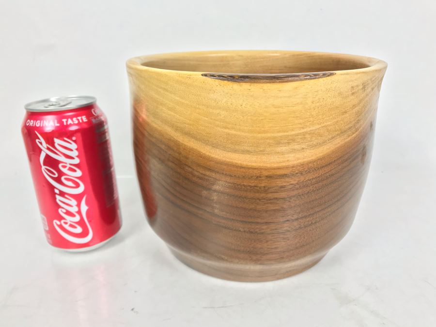 Signed Turned Walnut Bowl 8R X 6H  [Photo 1]