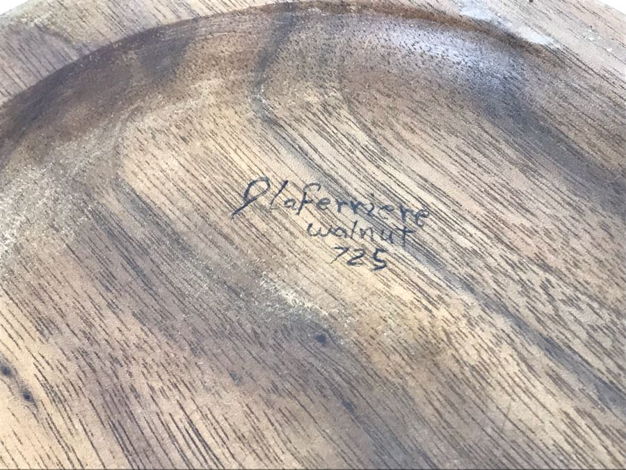 Signed Turned Walnut Bowl 8R X 6H  [Photo 5]