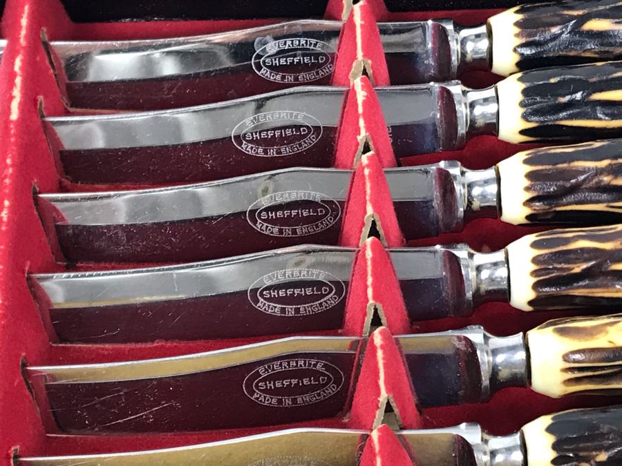 Vintage Everbrite Stainless Knives In Original Box Sheffield Made In England [Photo 2]
