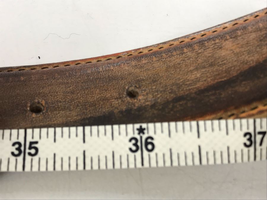 Jane Yoo Wearable Art Handpainted Signed Leather Belt 36L [Photo 7]