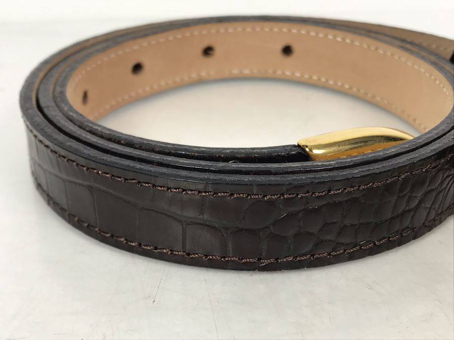 New B.B. Simon Leather Belt With Gold Tone Belt Buckle Size L 265 F 84 [Photo 3]