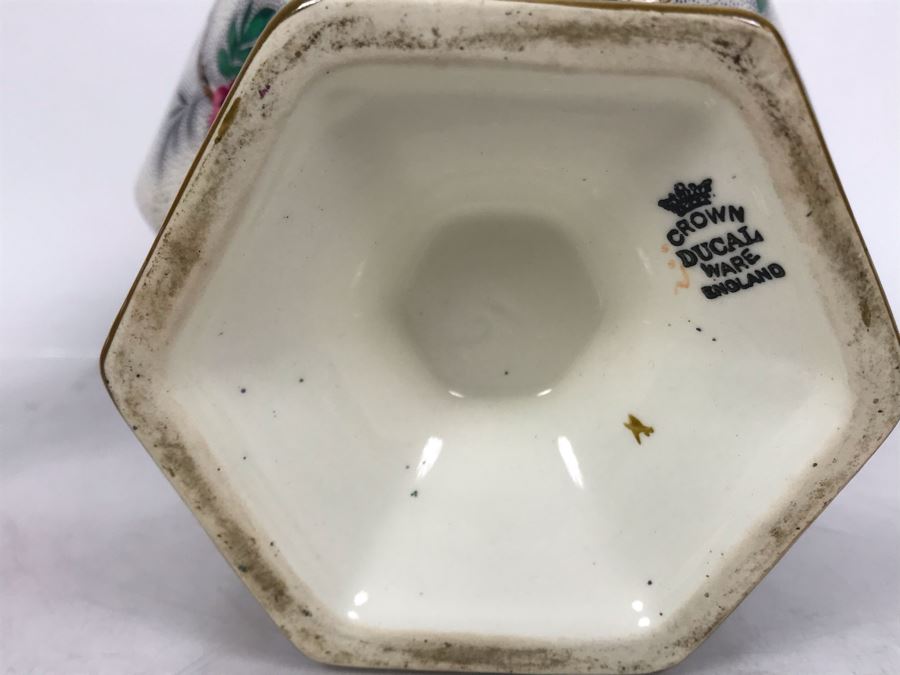 Vintage Crown Ducal Ware England Footed Flower Frog Vase 7W X 7H [Photo 6]