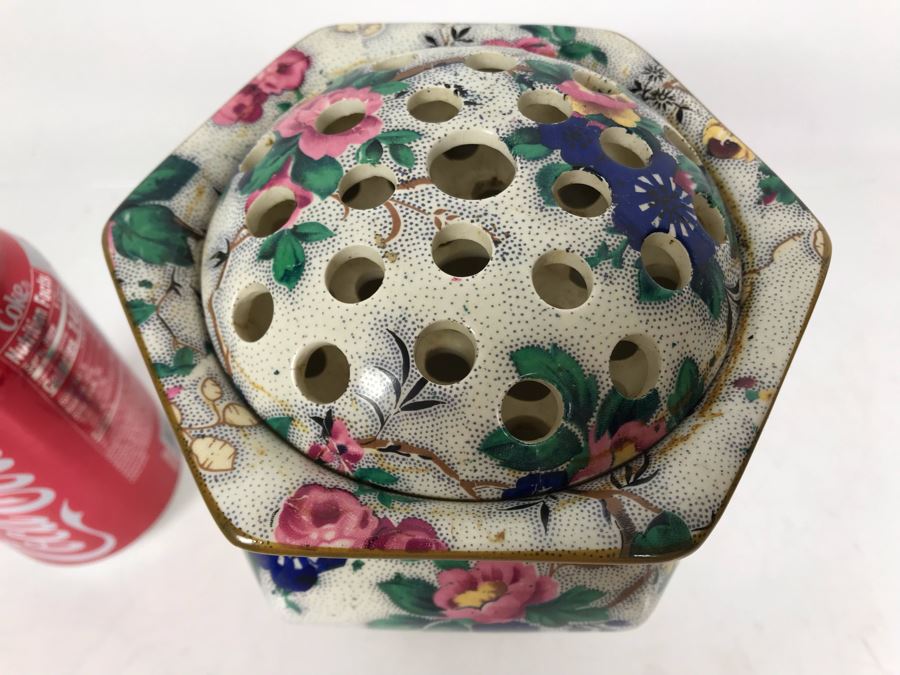 Vintage Crown Ducal Ware England Footed Flower Frog Vase 7W X 7H [Photo 3]