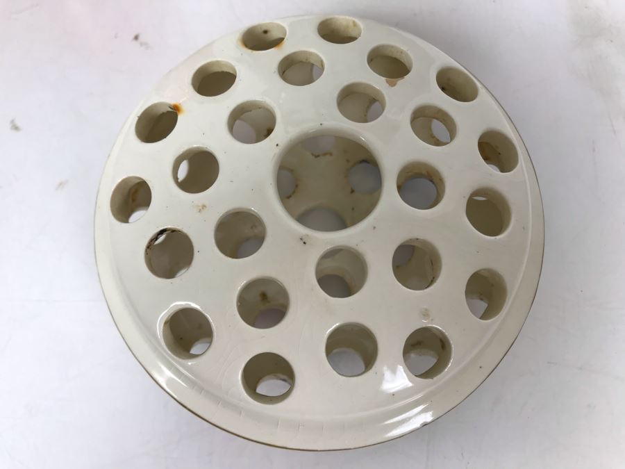 Vintage Crown Ducal Ware England Footed Flower Frog Vase 7W X 7H [Photo 5]