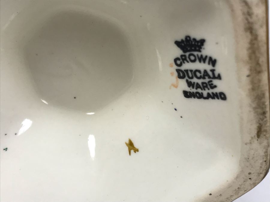 Vintage Crown Ducal Ware England Footed Flower Frog Vase 7W X 7H [Photo 7]